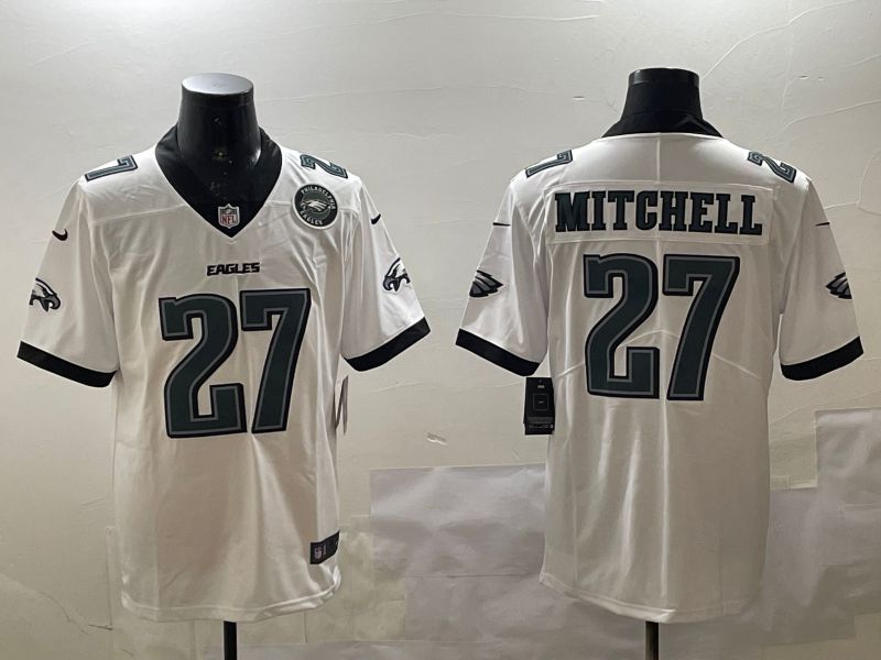 Men Philadelphia Eagles #27 Mitchell White Second generations 2025 Nike Vapor Limited NFL Jersey style 3
